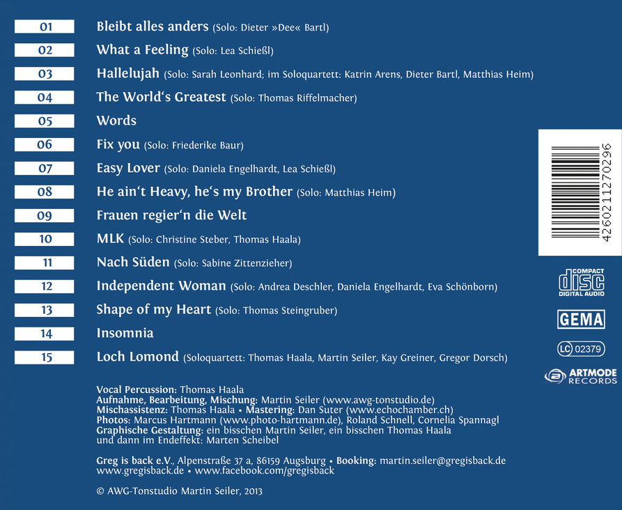 A CAPPELLA XXL - Back